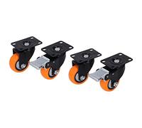 FTVOGUE Ruedas Ruedas Giratorias de Placa Superior de PVC de Alta Resistencia 3 Pulgadas 4 Piezas 2 Rodamientos de Bolas de Placa de Carga de 800 Libras para Carros Bancos de Trabajo Equipos de