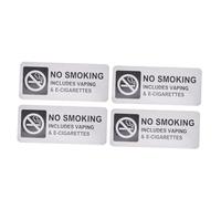 FTVOGUE Señales de No Fumar, Señal de Aluminio de 7x3 Pulgadas, sin Vapear, con Respaldo Autoadhesivo para Oficinas, Restaurantes, Hoteles, Apartamentos