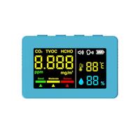 FTVOGUE Sensor Electroquímico Medidor de Calidad del Aire Probador de Temperatura de Humedad Portátil para Autos de Camping ABS Rosa (BLUE)