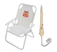 FTVOGUE Silla de Playa para Niños, Cómoda y Resistente, Plegable, Portátil, con Sombrilla a Prueba de Sol, para Actividades Al Aire Libre, Playa, Picnic, Parque (Ardilla)