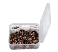 FTVOGUE Tachuelas para Muebles de Acero Al Carbono, 100 Uds., Cabeza de Clavo Decorativa con Regla para Tela y Reposabrazos para sofá Cama Artesanal de Madera (Color rojo cobre)