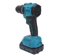 FTVOGUE Taladro de Iones de Litio sin Escobillas, Taladro Inalámbrico de 20 V con Portabrocas de Metal sin Llave, 2 Velocidades de 0 a 400 RPM de 0 a 1500 RPM, Ajustes de par, Batería (Enchufe de la