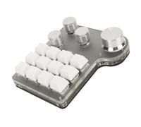 FTVOGUE Teclado de Interruptor Azul Programable USB C BT Inalámbrico Mini RGB Teclado Personalizado, Construcción de Metal Acrílico ABS con Batería de 400 MAh para Juegos, Oficina Industrial,