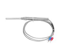 FTVOGUE Termopar Tipo K Sensor de Temperatura de Acero Inoxidable 304 Sonda de 5x50 Mm con Cable Aislado para Medición de Superficies Industriales (1M)