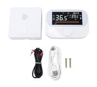 FTVOGUE Termostato de Caldera Controlador de Temperatura Ambiente Programable WiFi RF con Perilla Giratoria Pantalla Grande Detección de Humedad Meteorológica para Aire Acondicionado