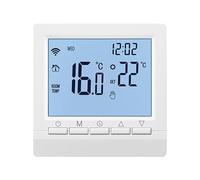 FTVOGUE Termostato Inteligente para Caldera, Controlador de Caldera con Cable a Pilas con Pantalla Digital LCD, Botón Táctil Retroiluminado, Bloqueo para Niños, Protección contra (Blanco