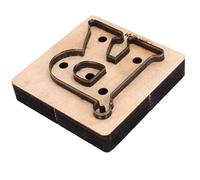 FTVOGUE Troquel de Corte de Cuero en Forma de R, Molde de Corte de Letras R, Herramienta de Perforación, Molde de de Metal de Acero de Aleación y Abedul para Cuero, Artesanía en