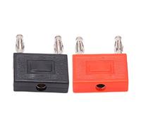 FTVOGUE U37 Conector Banana de Doble Adaptador Banana de Cobre Rojo Conector Hembra a Macho de 4 Mm Espaciado de 16 Mm Diseño 1 a 2 para Pruebas Numéricas de Electricidad y Uso en Laboratorio