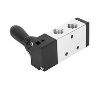 FTVOGUE Válvula Accionada por Palanca Manual de Aire, Aleación de Aluminio, Control Manual de 5 Vías y 2 Posiciones, G1/4 Pulgadas y G1/8 Pulgadas para Sistemas Neumáticos (1/8'')