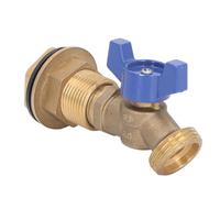 FTVOGUE Válvula de Bola de Latón, Espiga de Lluvia de Rosca Macho de 1/2 Pulgadas a 3/4 Pulgadas para Riego, Tanque de Agua, Montaje de Mamparo, Grifo de Cuarto de Vuelta