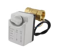 FTVOGUE Válvula de Bola Motorizada DN25 Válvula de Bola Eléctrica de Latón AC220V 2 Vías 2 Cables Normalmente Abiertos Rosca de Tubo de 1 Pulgada 8N M IP54 para Sistemas de Glicol de Agua Fría y