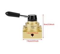 FTVOGUE Válvula de Palanca Manual Neumática de Aire de 3 Posiciones y 4 Vías Cuerpo de Aluminio Rosca de 12 Mm para Maquinaria Industrial Rendimiento Estable Fácil Mantenimiento