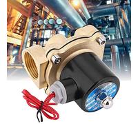 FTVOGUE Válvula Electromagnética, Válvula Solenoide Normalmente Cerrada de Latón, 1 Pulgada BSPP, Flujo de 25 Mm, para Aire, Agua, Aceite, Uso Doméstico y Automatización (2W-250-25 220V)