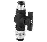 FTVOGUE Válvula Manual Conector Rápido Plástico y Cobre Niquelado Empuje Neumático Junta Rápida Conector de Tubo Autoblocante de 8 Mm para Control de Línea de Aire y Sistemas Neumáticos