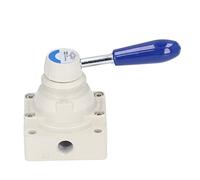 FTVOGUE Válvula Manual de Palanca Giratoria, Válvula Giratoria Neumática de Aleación de Aluminio, 2 Posiciones, 4 Vías, 0 a 145 PSI, Control de Flujo de Aire Manual de 90 Grados para Equipos