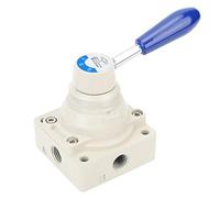 FTVOGUE Válvula Neumática 4HV210-08, Válvula de Aire Giratoria Manual de 4 Vías y 2 Posiciones con Puerto PT1/4 pulg. para Control de Cilindros Industriales y Sistemas de Vacío