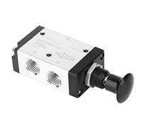 FTVOGUE Válvula Solenoide de Palanca Manual, Válvula de Control de Aire Neumática de Aluminio, 3 Vías y 2 Posiciones para Sistemas de Aire, Rosca PT1/4 PT1/8