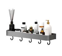 FTVOGUE Varilla de Cojinete de Ducha de Aluminio de la Pared de Baño Gris Moderno para los Objetos de Ducha de 30 Cm (Capa Simple con Gancho)