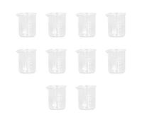 FTVOGUE Vaso de Vidrio, Vaso Cilíndrico Graduado de Laboratorio de Borosilicato, Escala Transparente de 50 Ml de Espesor, 10 Piezas para Enseñanza Industrial y Experimentos en el Hogar, Uso de