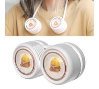 FTVOGUE Ventilador de Cuello sin Aspas, Ventilador Personal Silencioso Recargable con 3 Velocidades, Diseño Liviano para Uso en Exteriores en Verano (WHITE)