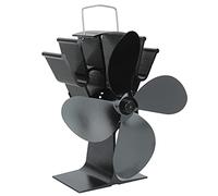 FTVOGUE Ventilador de Estufa Accionado por Calor, Ventilador de Chimenea de Metal de 4 Aspas, Módulo Termoeléctrico de 7,8 X 5,9 X 4,7 Pulgadas, Circulación de Aire Silenciosa para Chimenea de Leña,