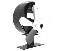 FTVOGUE Ventilador de Estufa de 5 Aspas Accionado por Calor, Ventilador para Chimenea de Aleación de Aluminio para una Circulación Eficiente del Calor en Estufas de Leña y Pesca en Hielo (SILVER)