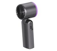 FTVOGUE Ventilador de Mano Ventilador de Enfriamiento de Hielo Portátil con 100 Niveles de Velocidad Ajustable para Viajes Uso Al Aire Libre 6.1x6.1x17.9cm (Enfriamiento de hielo gris + plegable)