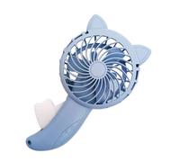 FTVOGUE Ventilador de Mano, Ventilador de Refrigeración Manual de Material PP Ligero con Orejas de Gato de Dibujos Animados, Accesorio de Viaje Portátil para Actividades Al Aire Libre de Niños (BLUE)