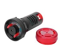 FTVOGUE Zumbador LED AD16-22 con Luz Roja Intermitente, CA/CC 12 V para Sistemas de Alarma Industriales, Sonido Fuerte con Base a Prueba de Polvo, Ideal para Seguridad del Hogar y Equipos de Fábrica