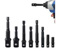 FTXanty Adaptador de Vaso de Impacto 8PCS 1/4" Adaptador Hexagonal a 1/4" 3/8" 1/2" Adaptador de Llave de Vaso Juego adaptador para Taladro Atornillador Inalámbrico Portapuntas