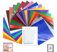 FTXanty Vinilo Adhesivo para Plotter Cricut Permanent Multicolor Transferencia de Vinilo para plotter 28 PCS, 30,5 x 21 cm, para Tazas, Tarjetas, Pegatinas, Bricolaje