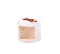 FTYEBDNC 12Pcs Transparent Bags, Boxes Paper Bags Cake Box Packaging Paper Bags, Clear Pvc Birthday Clear Candy Boxes/White/10 * 10 * 10Cm
