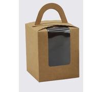 FTYEBDNC 50Pcs Cupcake Boxes with Pvc Window, Kraft Paper Cake Box with Cookies Biscuit Packaging/B/9.2 X 9.2 X 11Cm