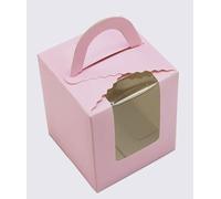 FTYEBDNC 50Pcs Cupcake Boxes with Pvc Window, Kraft Paper Cake Box with Cookies Biscuit Packaging/C/9.2 X 9.2 X 11Cm