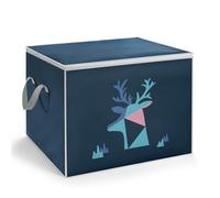 FTYEBDNC Caja de Almacenamiento Plegable con Tapa Y Manijas, Organizador de Armario Cubo Bolsos de Ropa de Cama/Blue/L53 X W43 X H39 cm