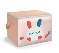 FTYEBDNC Caja de Almacenamiento Plegable con Tapa Y Manijas, Organizador de Armario Cubo Bolsos de Ropa de Cama/Pink/L53 X W43 X H39 cm