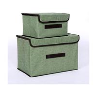 FTYEBDNC Cajas de Almacenamiento de Armario, Cesta de Almacenamiento Caja de Almacenamiento No Tejida Ropa Interior Plegable para el Hogar a Prueba de Polvo Portátil/Green/S, M