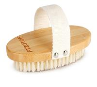 Ftzotof Cepillo seco, Cepillo corporal de cepillado seco con cerdas naturales, Cepillo exfoliante corporal para piel seca, Tratamiento de celulitis, Drenaje linfático y mejora de la circulación