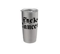 FU Cancer T shirt - Fuck Cancer TShirt Cancer Awareness Vaso térmico de acero inoxidable de doble pared