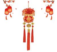 Fu Character Hanging Charm - Red Festival Ornament, Prosperity Decoration, China New Year luckyy Pendant | Decorative Accent For Table, Wall, Entrance, Window, Celebration, Home, Party, Office