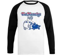 Fu Manchu Camiseta Unisex De Béisbol, Camisa De Manga Blanca Y Negra