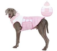 FUAMEY Chaqueta de forro polar para perro, color rosa invierno, talla L, abrigo acogedor para perros grandes, ajuste rápido para días fríos, corte apto para orinar, moverse libremente (L-rosa)