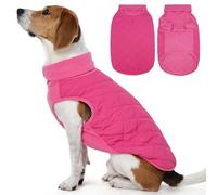FUAMEY Chaqueta de forro polar para perros grandes, chaleco de invierno ligero para perros, abrigo transpirable de cuello alto para mascotas, chaquetas resistentes al viento, chalecos resistentes al