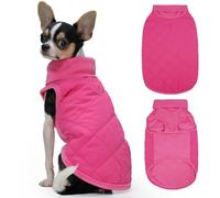 FUAMEY Chaqueta de forro polar para perros pequeños, chaleco de invierno ligero para perros, abrigo transpirable de cuello alto para mascotas, chaquetas resistentes al viento, chalecos resistentes al