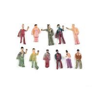 FUANA 100 figuras de personas pintadas a escala 1:200, modelo en miniatura, tren, pasajeros, sentados, de pie, para construir escenas, dioramas