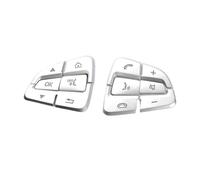 FUANA 12 pegatinas cromadas para botón de volante para Mercedes-Benz Clase C W205, S205, C205, GLC C253 y X253 (2015-2018)