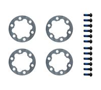 FUANA 4 espaciadores de juntas de freno para bicicleta eléctrica, 6 agujeros, arandela de disco de 2/5 mm para rotores de 44 mm, aleación de aluminio con pernos de acero inoxidable, incluye 12