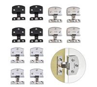 FUANA Abrazadera de bisagra de vidrio ajustable para armario de ducha de baño, aleación de zinc, grosor de vidrio de 5 a 8 mm, 4 unidades, cerradura de puerta plateada