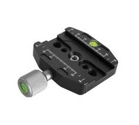 FUANA Abrazadera de placa de liberación rápida con niveles de burbuja de precisión para cabezal de trípode o monopié, color negro, 90 mm, 70 N