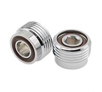 FUANA Adaptador de válvula DIN a tanque de buceo G5/8 rosca de latón para reguladores de buceo, junta tórica de caucho fluorado, 23 x 16 mm, acabado plateado (2 piezas)